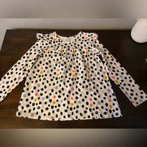 Hanna Andersson Long Sleeve Tunic Shirt Top 140 Size 10 Colorful Polka Dot EUC